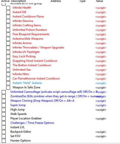 dying light cheat engine table.